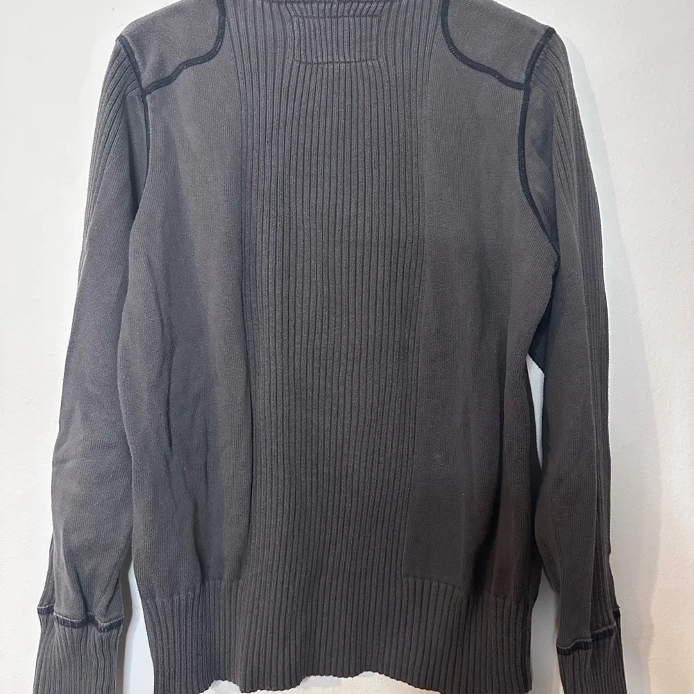 Men's Charcoal Ribbed Crewneck Sweater